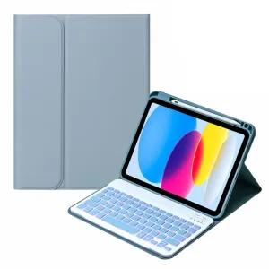10.9 Ipad 10Th Gen 2022 Backlit Keyboard Case With Pen Slot - Bluetooth Leather