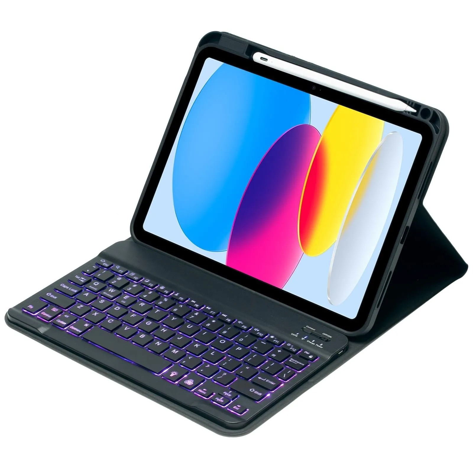 10.9 Ipad 10Th Gen 2022 Backlit Keyboard Case With Pen Slot - Bluetooth Leather