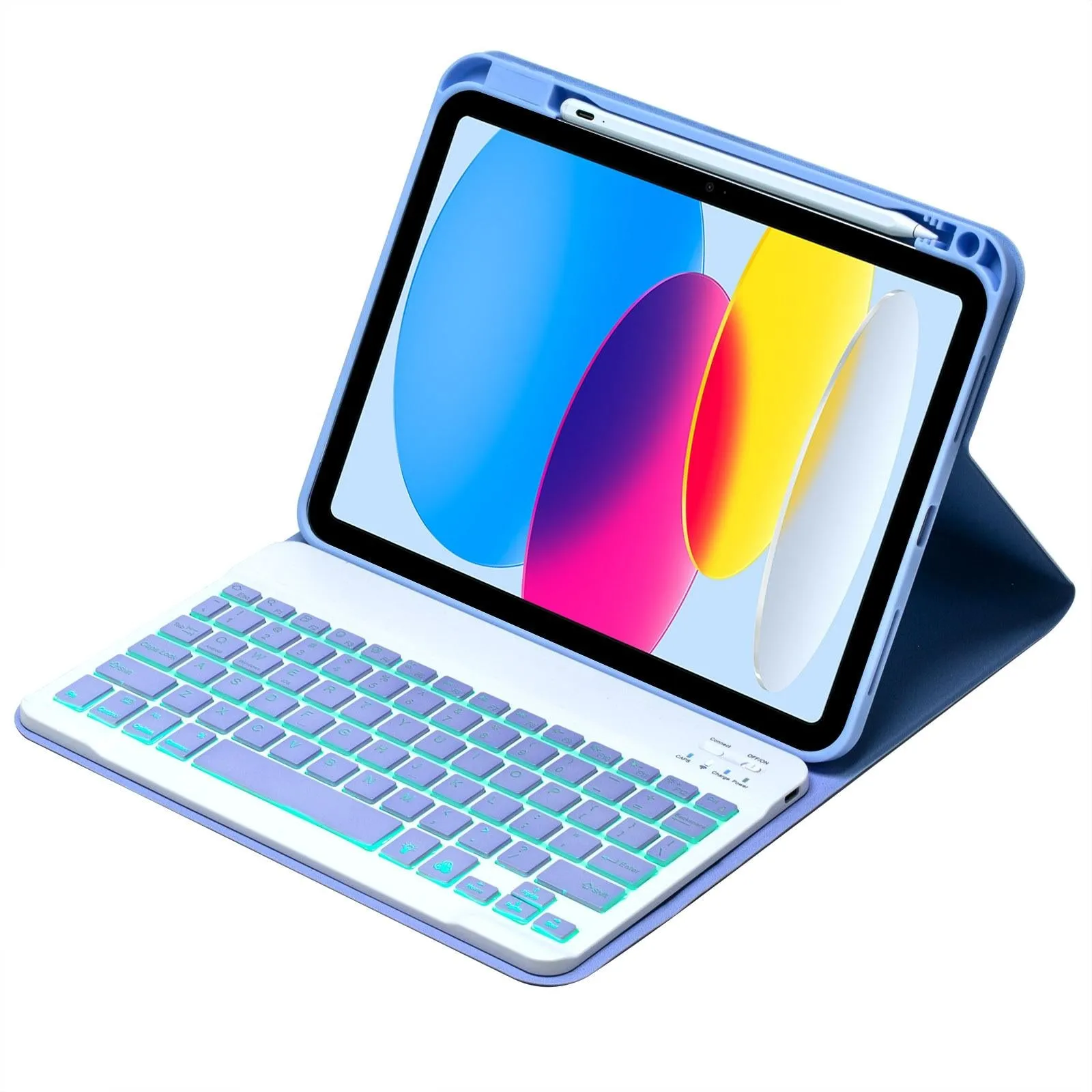 10.9 Ipad 10Th Gen 2022 Backlit Keyboard Case With Pen Slot - Bluetooth Leather