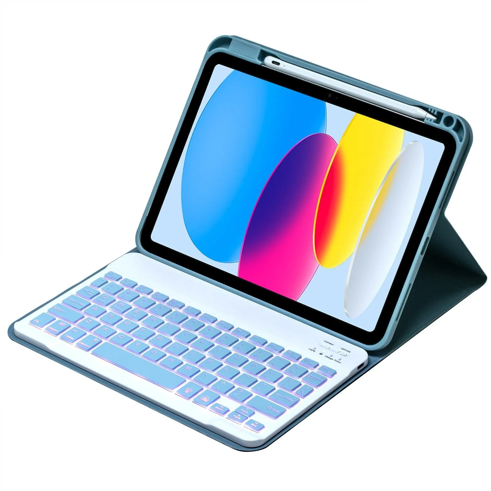 10.9 Ipad 10Th Gen 2022 Backlit Keyboard Case With Pen Slot - Bluetooth Leather