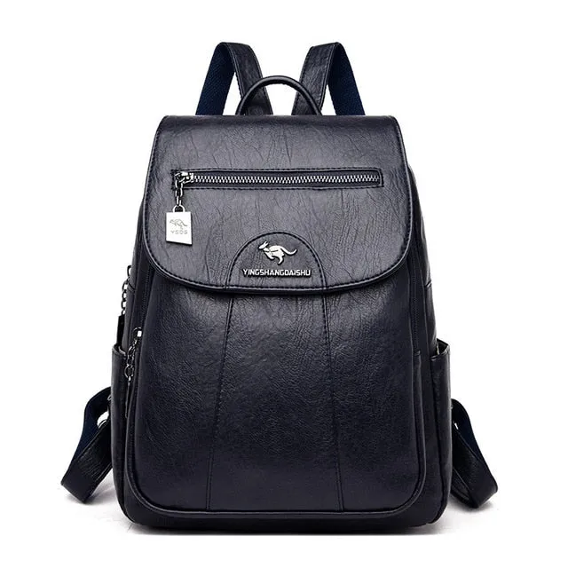 2020 Women Leather Backpacks High Quality Female Vintage Backpack For Girls School Bag Travel Bagpack Ladies Sac A Dos Back Pack