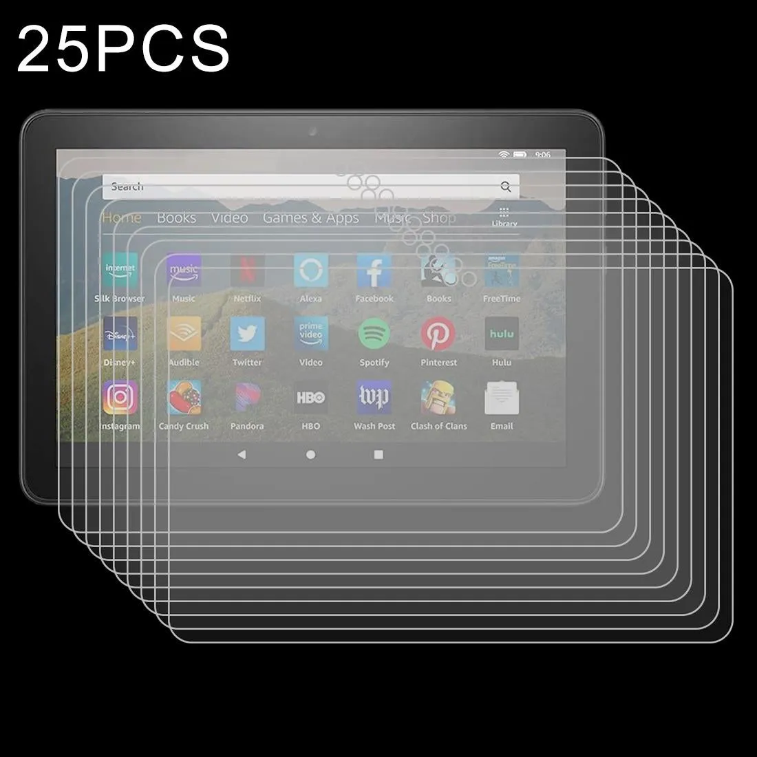 25-Pack Tempered Glass Film For Amazon Kindle Fire Hd 8 Plus 2020 - 9H 0.3Mm Explosion-Proof