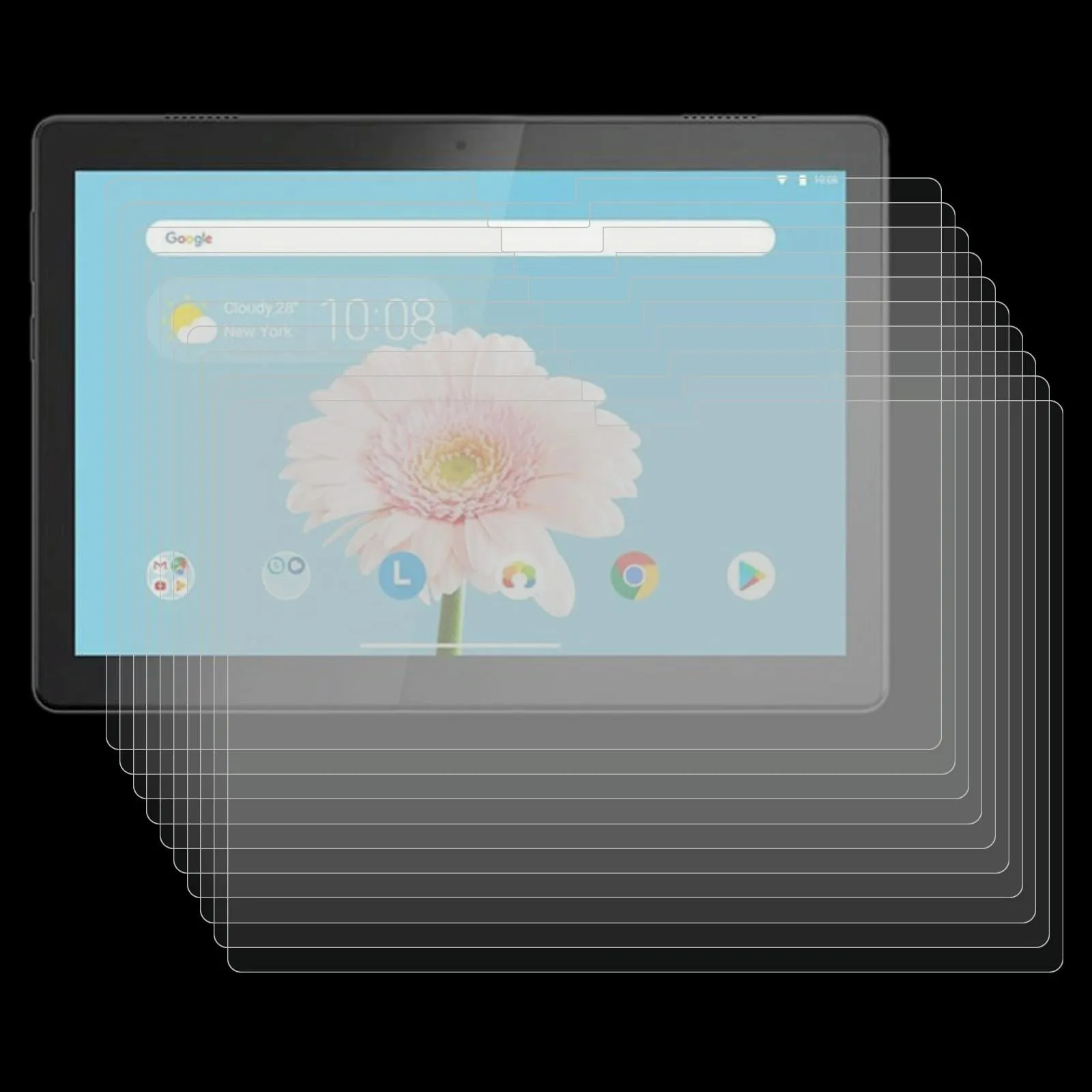 25-Pack Tempered Glass Film For Lenovo Tab M10 Fhd - 9H 2.5D Explosion-Proof