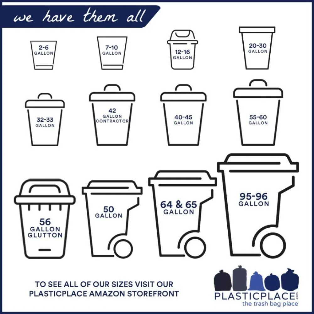 32-33 Gallon High Density Bags - 16 Micron - 250/Case