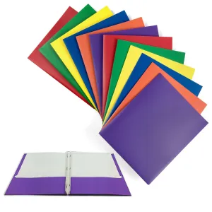 4 X Portfolio 2 Pockets Binder Document Folder Organizer 3 Prong Assorted Colors