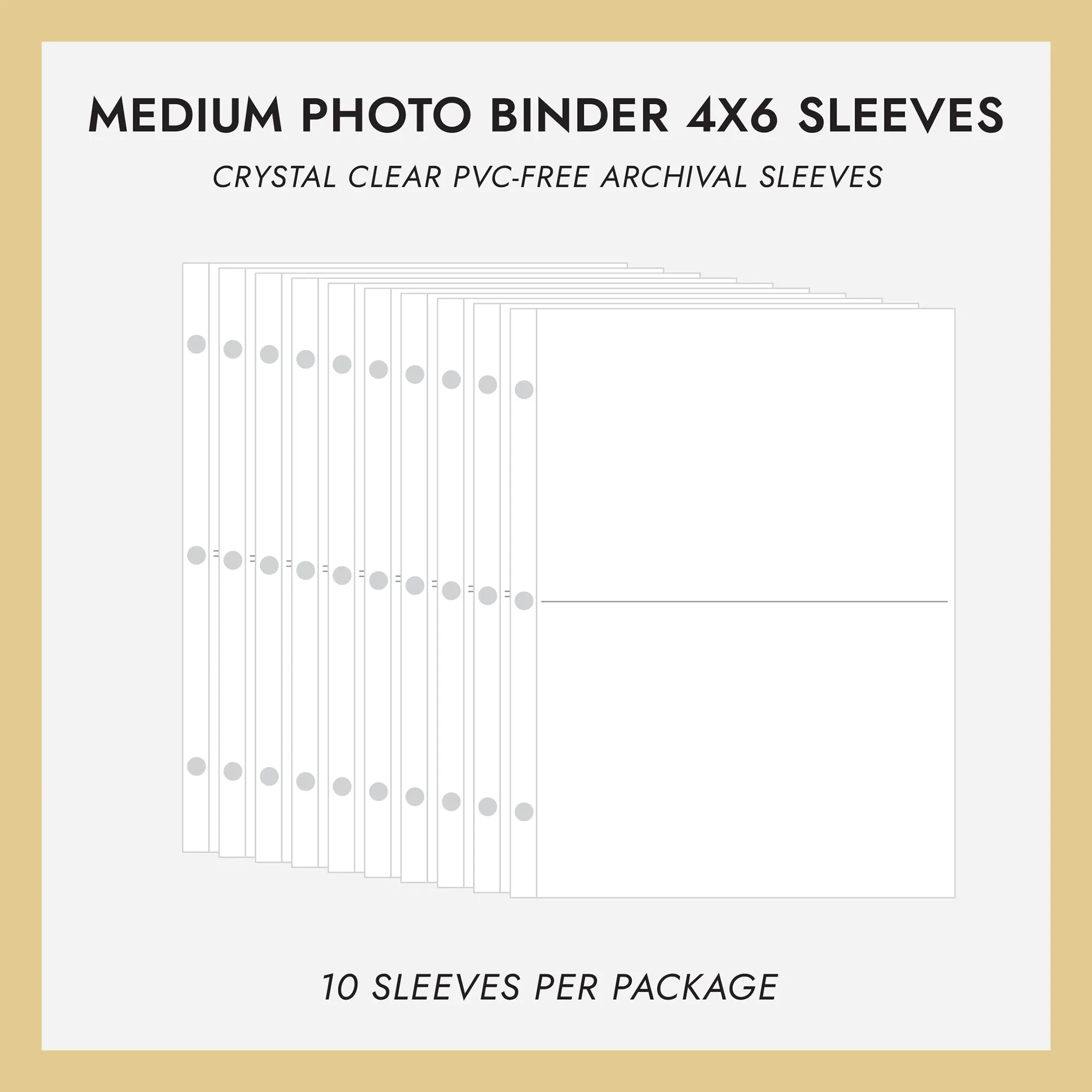 4x6 Medium Photo Binder Refill Sleeves (Standard 4x6 Photos) Set Of 10