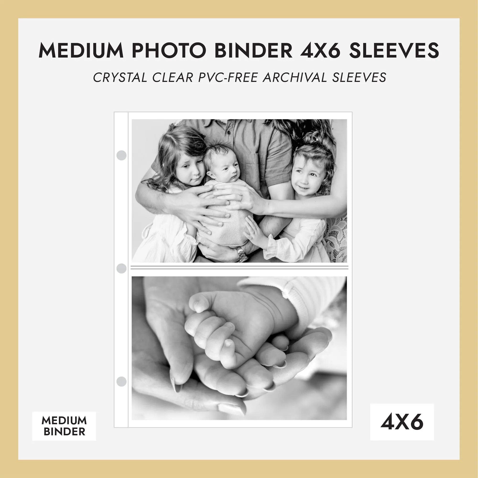 4x6 Medium Photo Binder Refill Sleeves (Standard 4x6 Photos) Set Of 10