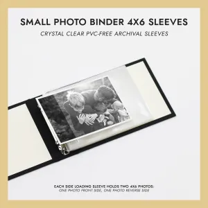 4x6 Small Photo Binder Refill Sleeves | Set Of 10 | for 4x6 Photos