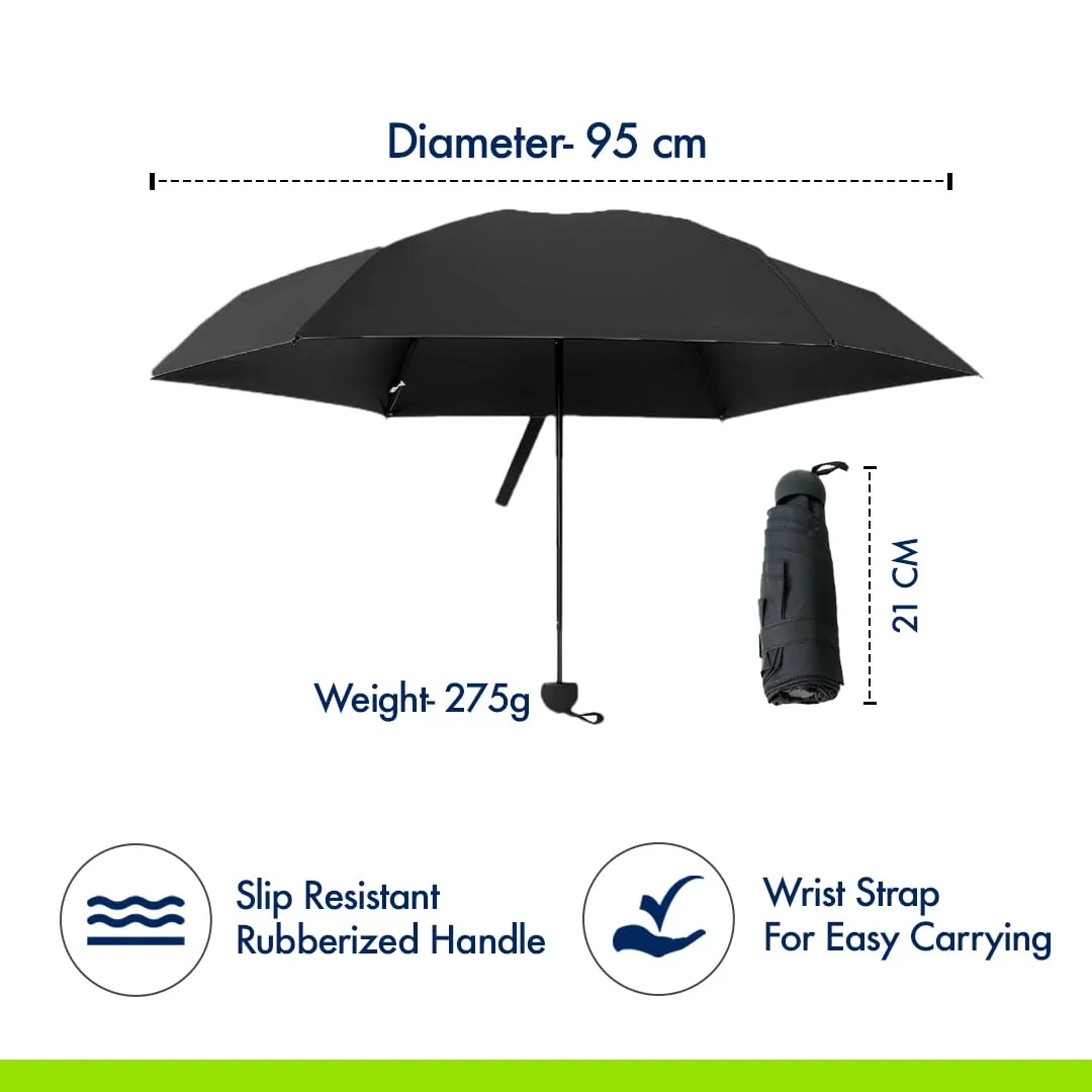 ABSORBIA Straight UmbrellaBlack and 5X Folding Umbrella Black(Pack of 2) For Rain & Sun Protection and also windproof | Double Layer Folding Portable Umbrella with Cover |Fancy and Easy to Travel