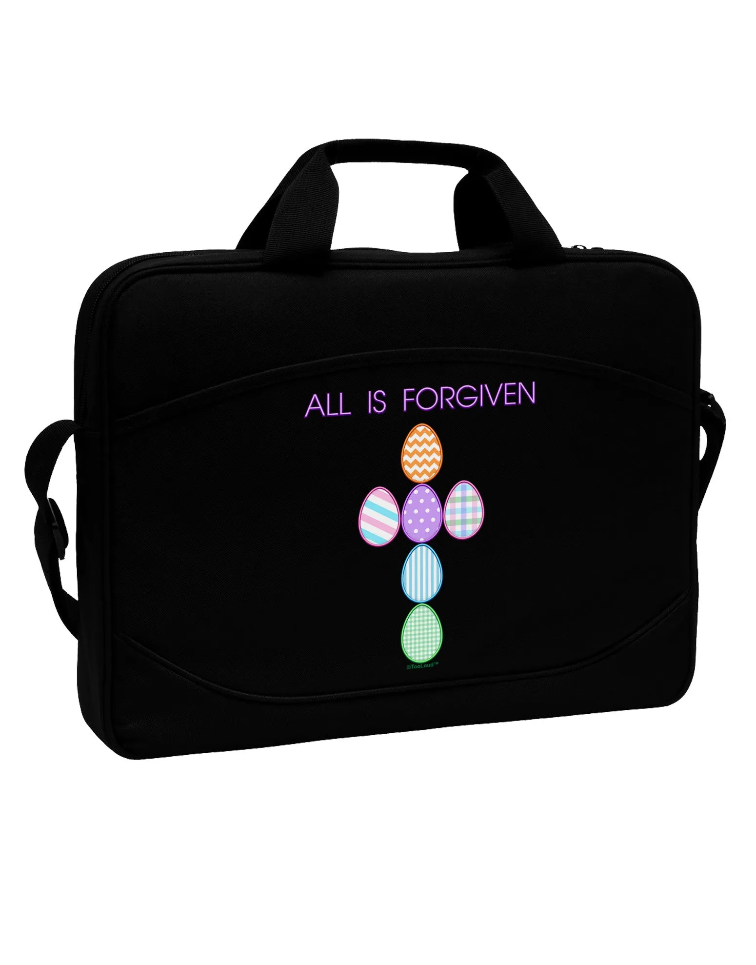 All is forgiven Cross Faux Applique 15&#x22; Dark Laptop / Tablet Case Bag