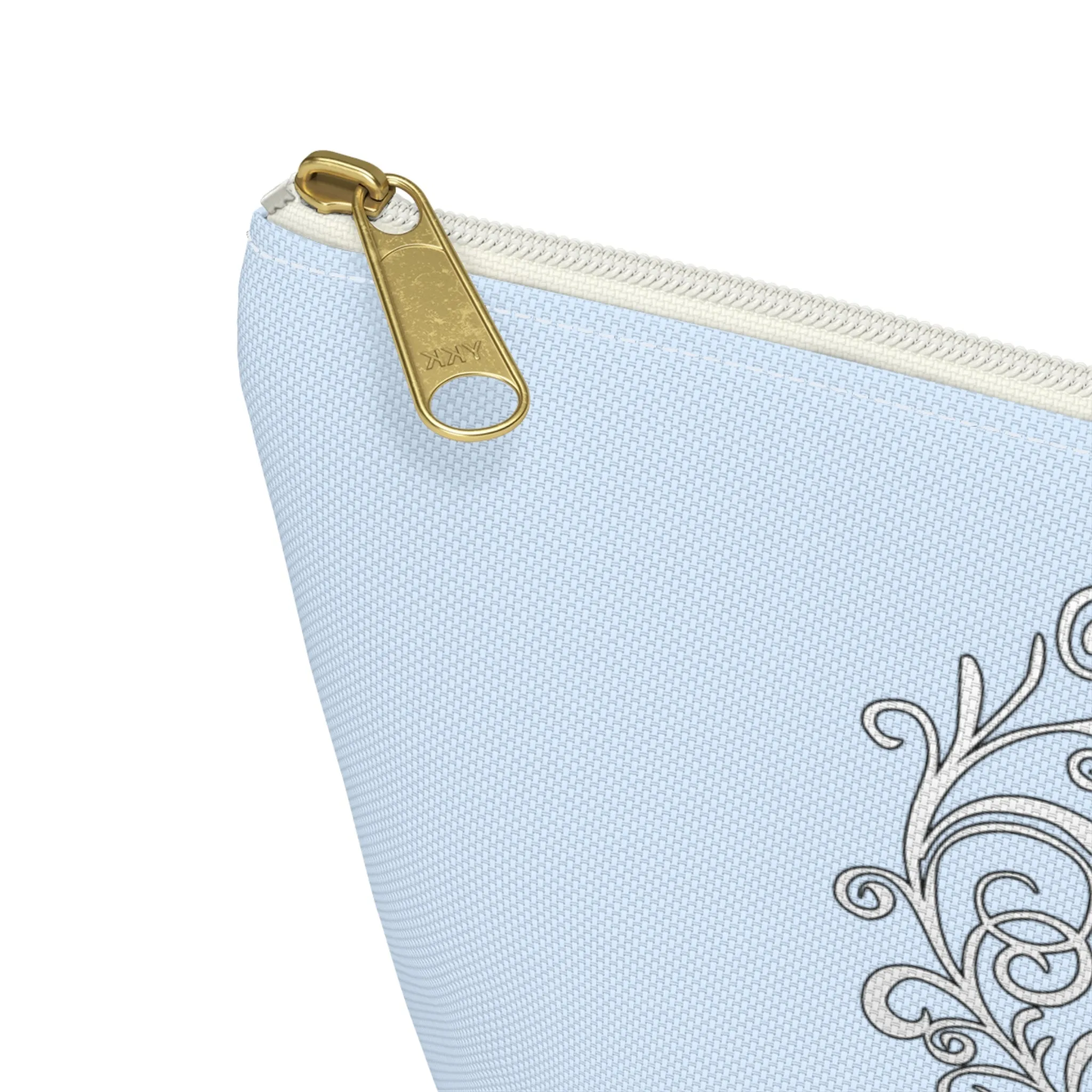 Ampullary Cancer Awareness Heart Small "Light Blue" T-Bottom Accessory Pouch (Dual-Sided Design)