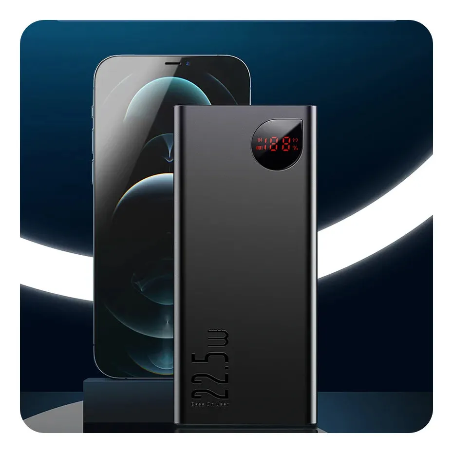 Baseus Power Bank 10000mAh with 22.5W PD Fast Charging Powerbank Portable Battery Charger For iPhone 16 15 14 13 Pro Max Xiaomi