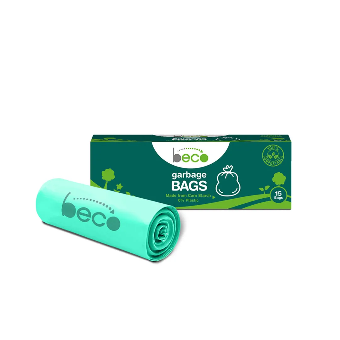 Beco Compostable Medium 19 X 21 Inches Garbage Bags/Trash Bags/Dustbin Bags 15 Pieces - Pack of 3