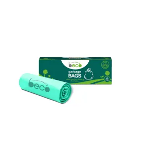 Beco Compostable Medium 19 X 21 Inches Garbage Bags/Trash Bags/Dustbin Bags 15 Pieces - Pack of 3