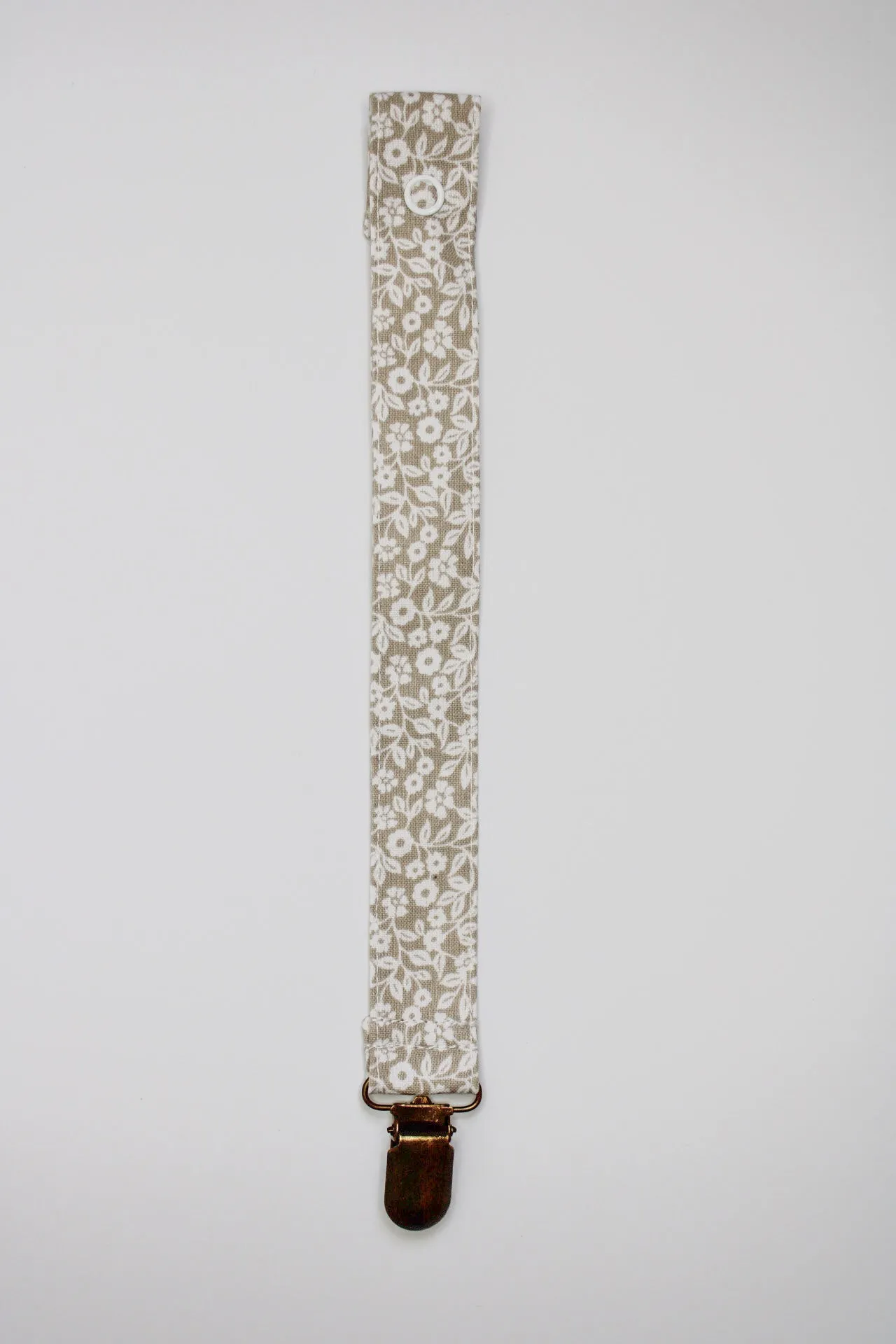 Beige Floral - Soother Clip