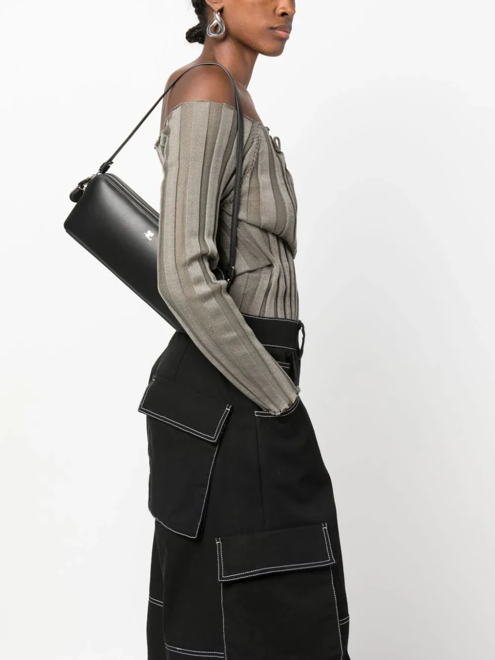 Cloud Reflex Leather Baguette Handbag