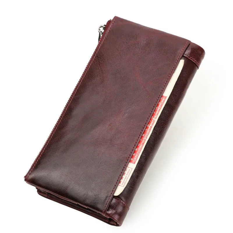 CrocLuxe Vintage RFID Long Credit Card Wallet