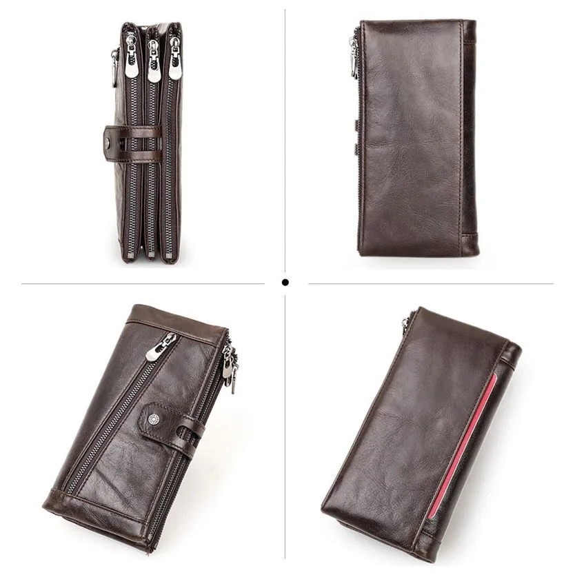 CrocLuxe Vintage RFID Long Credit Card Wallet