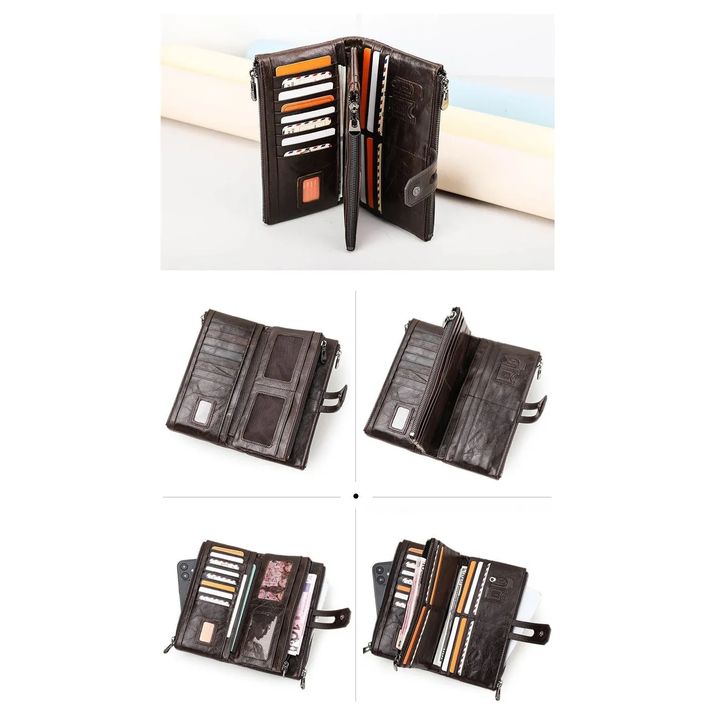 CrocLuxe Vintage RFID Long Credit Card Wallet