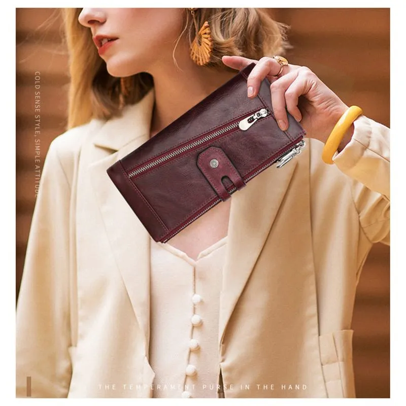 CrocLuxe Vintage RFID Long Credit Card Wallet