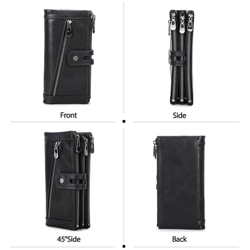 CrocLuxe Vintage RFID Long Credit Card Wallet