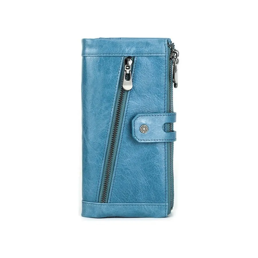 CrocLuxe Vintage RFID Long Credit Card Wallet