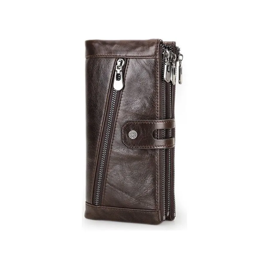 CrocLuxe Vintage RFID Long Credit Card Wallet