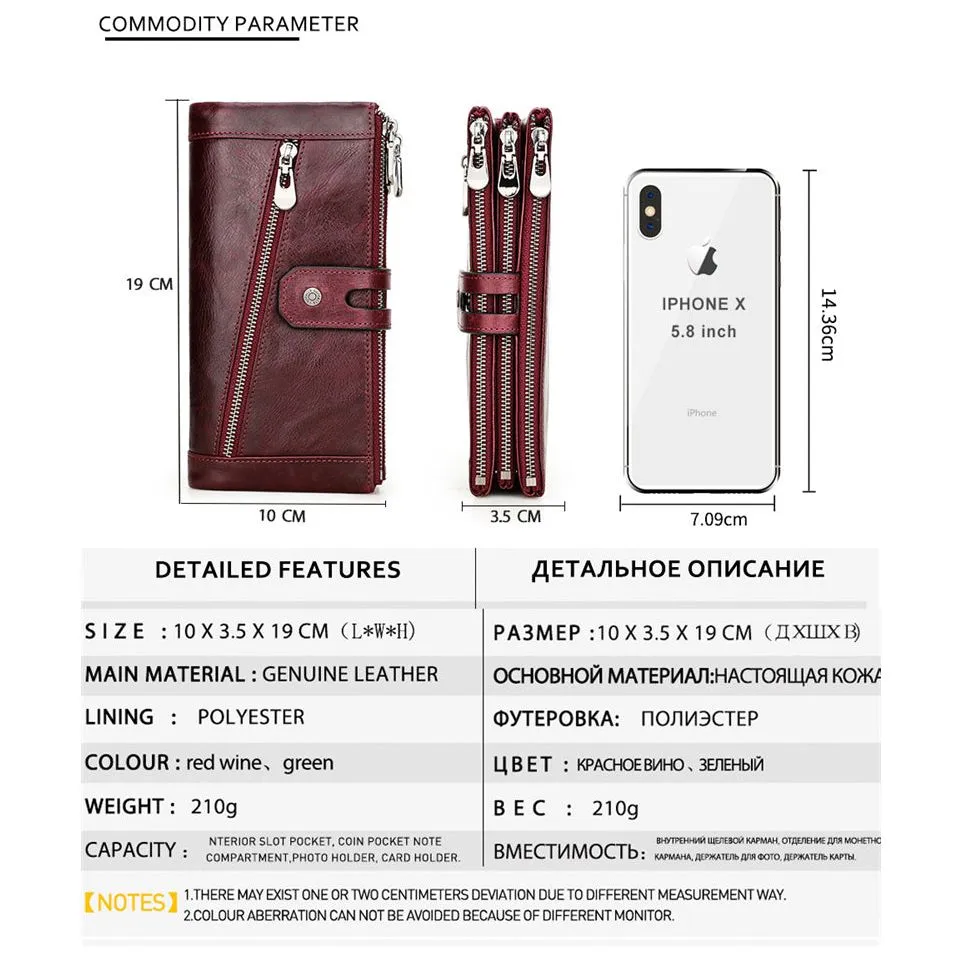 CrocLuxe Vintage RFID Long Credit Card Wallet