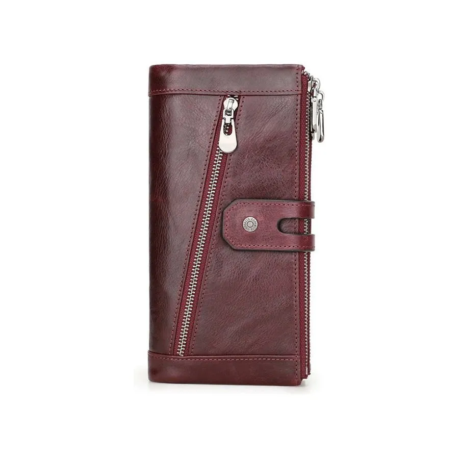 CrocLuxe Vintage RFID Long Credit Card Wallet