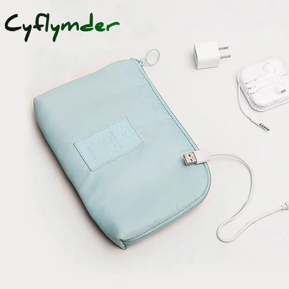 Cyflymder Travel Accessory Cable Bag Portable Digital USB Electronic Organizer Gadget Case Travel Cellphone Charge Mobile Charger Holder