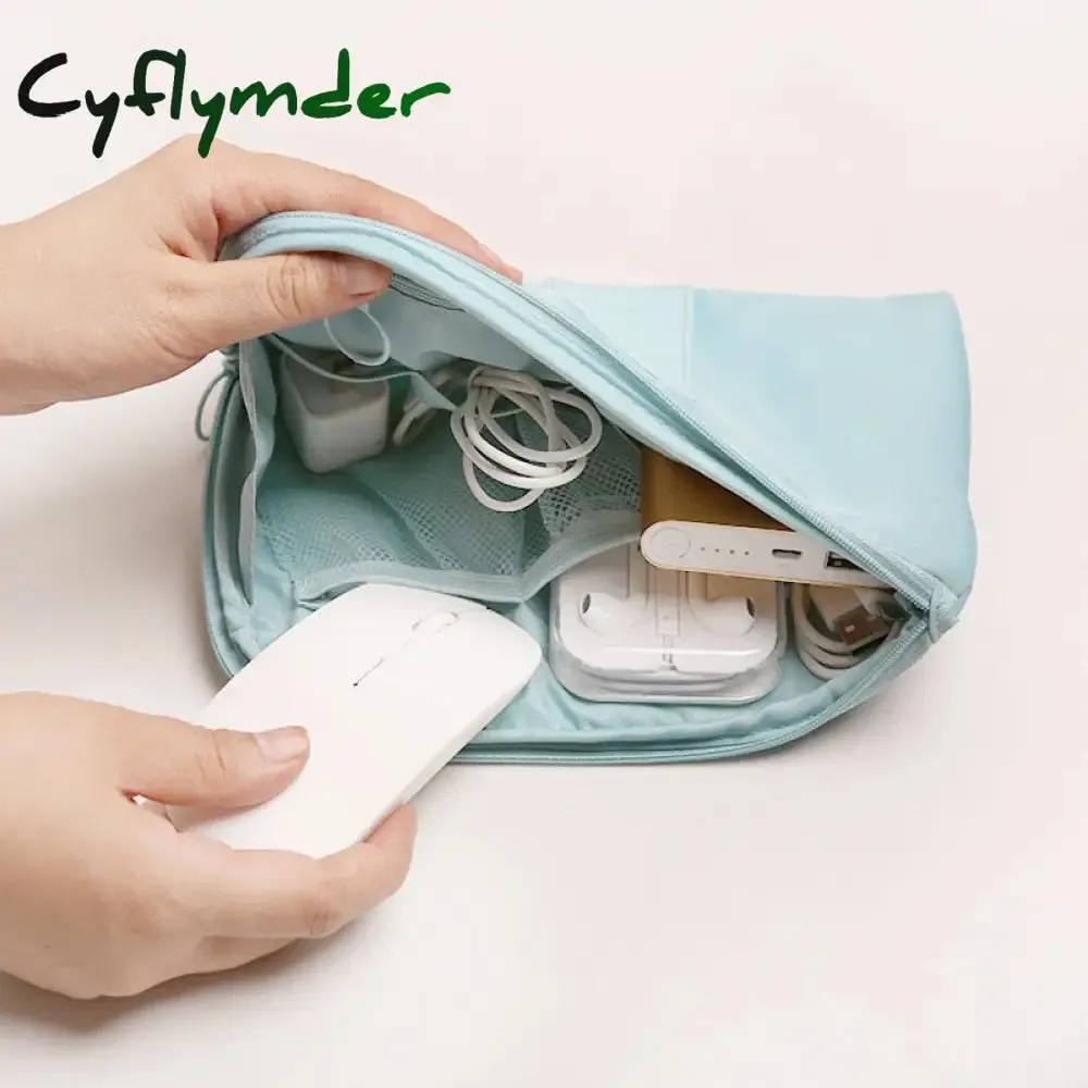 Cyflymder Travel Accessory Cable Bag Portable Digital USB Electronic Organizer Gadget Case Travel Cellphone Charge Mobile Charger Holder