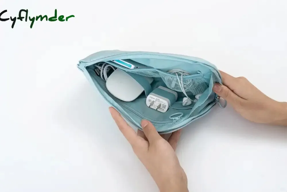 Cyflymder Travel Accessory Cable Bag Portable Digital USB Electronic Organizer Gadget Case Travel Cellphone Charge Mobile Charger Holder