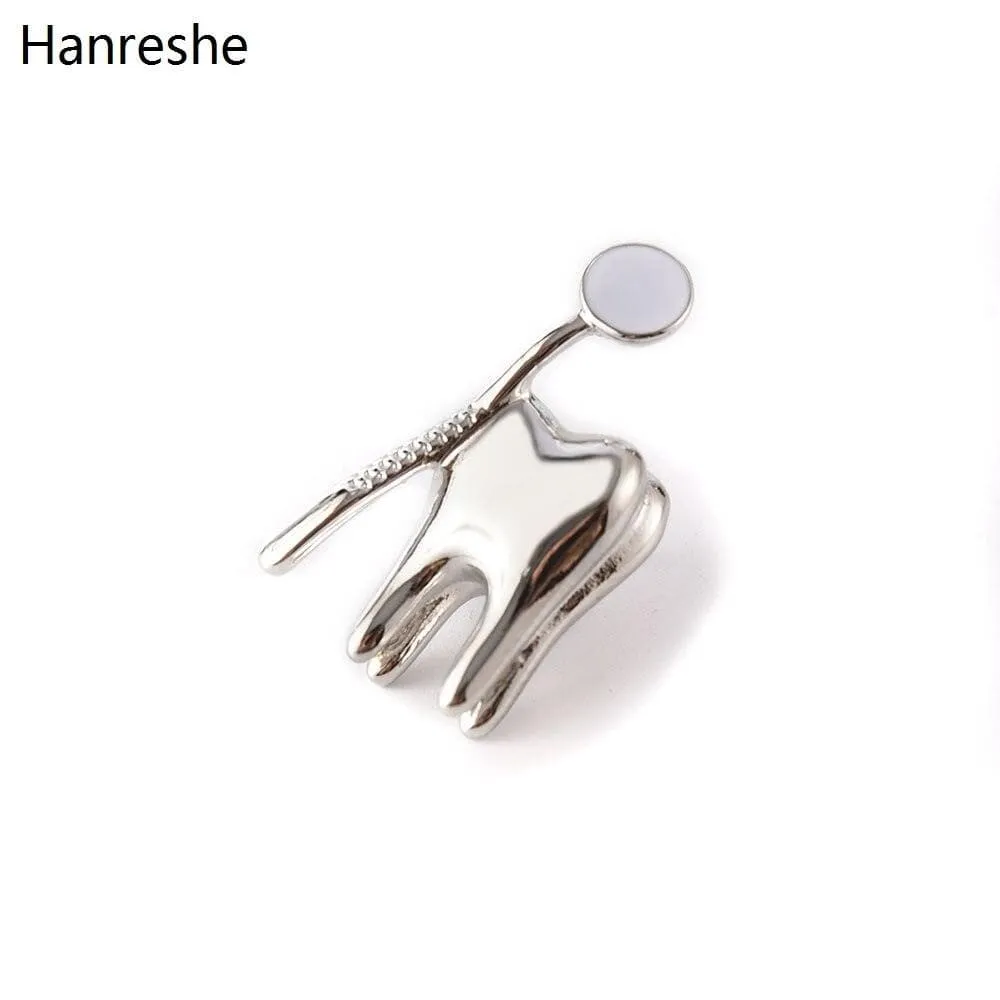 Dentist Tooth Shape Cute Medical Brooch Pin For Doctor Nurse Lapel Badge Pins Jewelry Gift Accessories