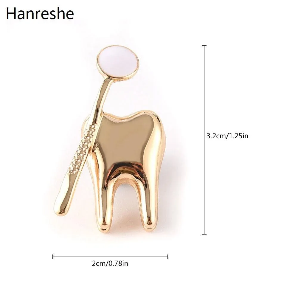 Dentist Tooth Shape Cute Medical Brooch Pin For Doctor Nurse Lapel Badge Pins Jewelry Gift Accessories