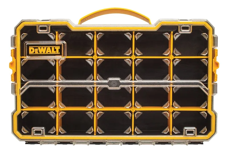 DeWALT DWST14830 Pro Organizer, 17-5/8 in L, 11 in W, 2-7/8 in H, 20-Compartment, Polycarbonate, Black/Yellow :EA: QUANTITY: 1