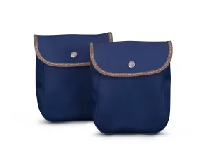 End Pockets - Navy Canvas / Chocolate Leather / 550 End Pockets (Pair)