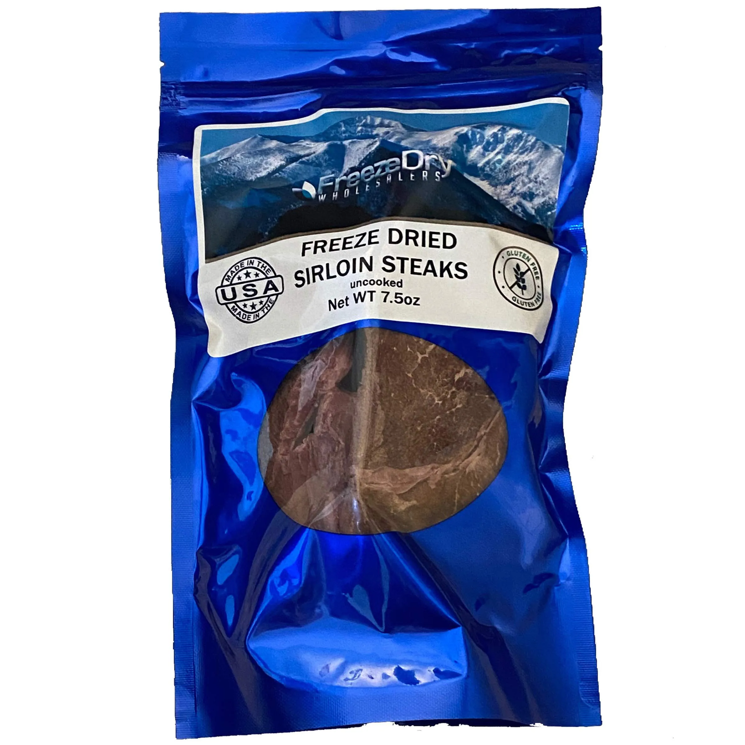 Freeze Dry Wholesalers Gluten-Free Freeze-Dried Sirloin Steaks Uncooked