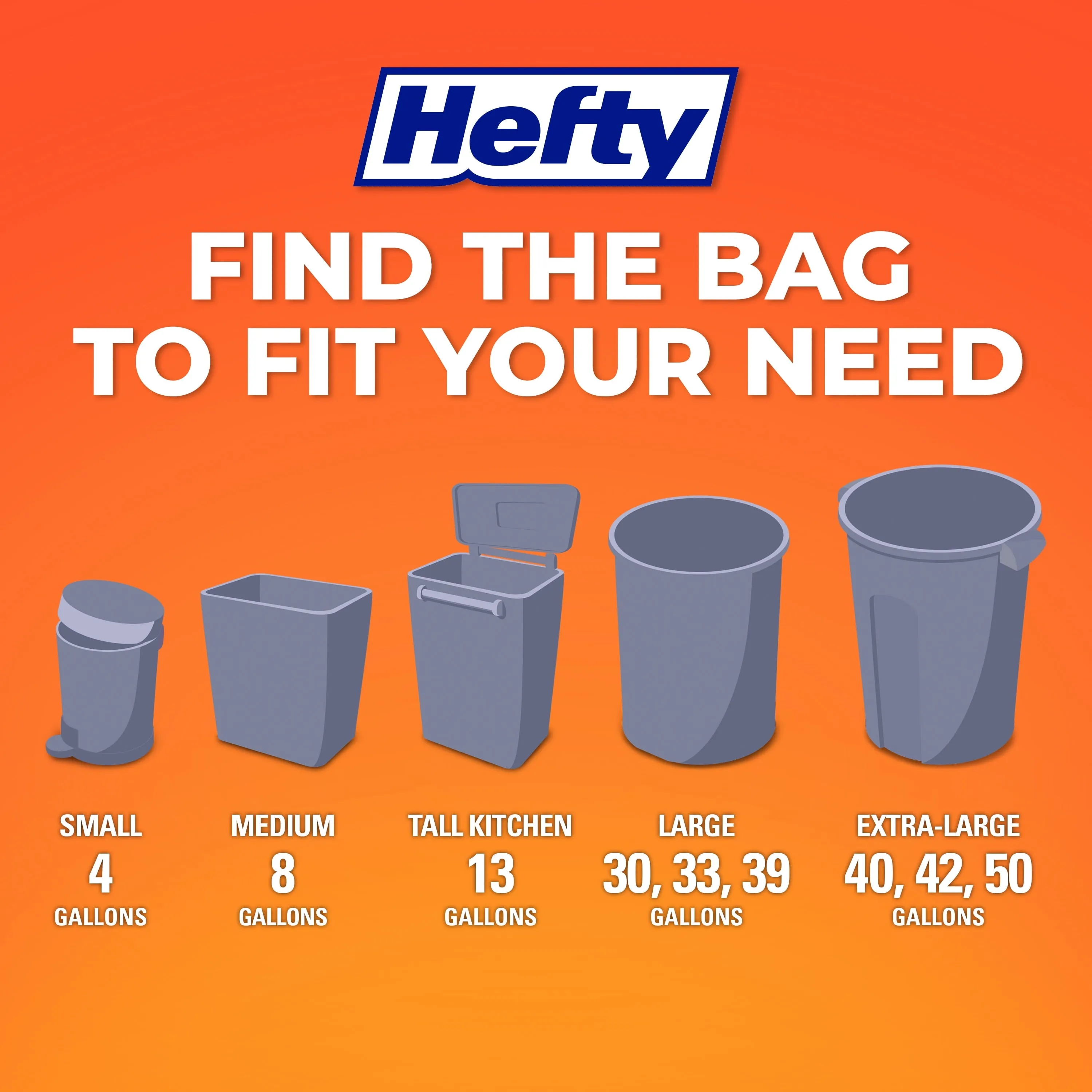Hefty Small Garbage Bags, Drawstring, Fabuloso Scent, 4 Gallon, 20 Count