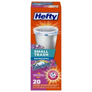 Hefty Small Garbage Bags, Drawstring, Fabuloso Scent, 4 Gallon, 20 Count