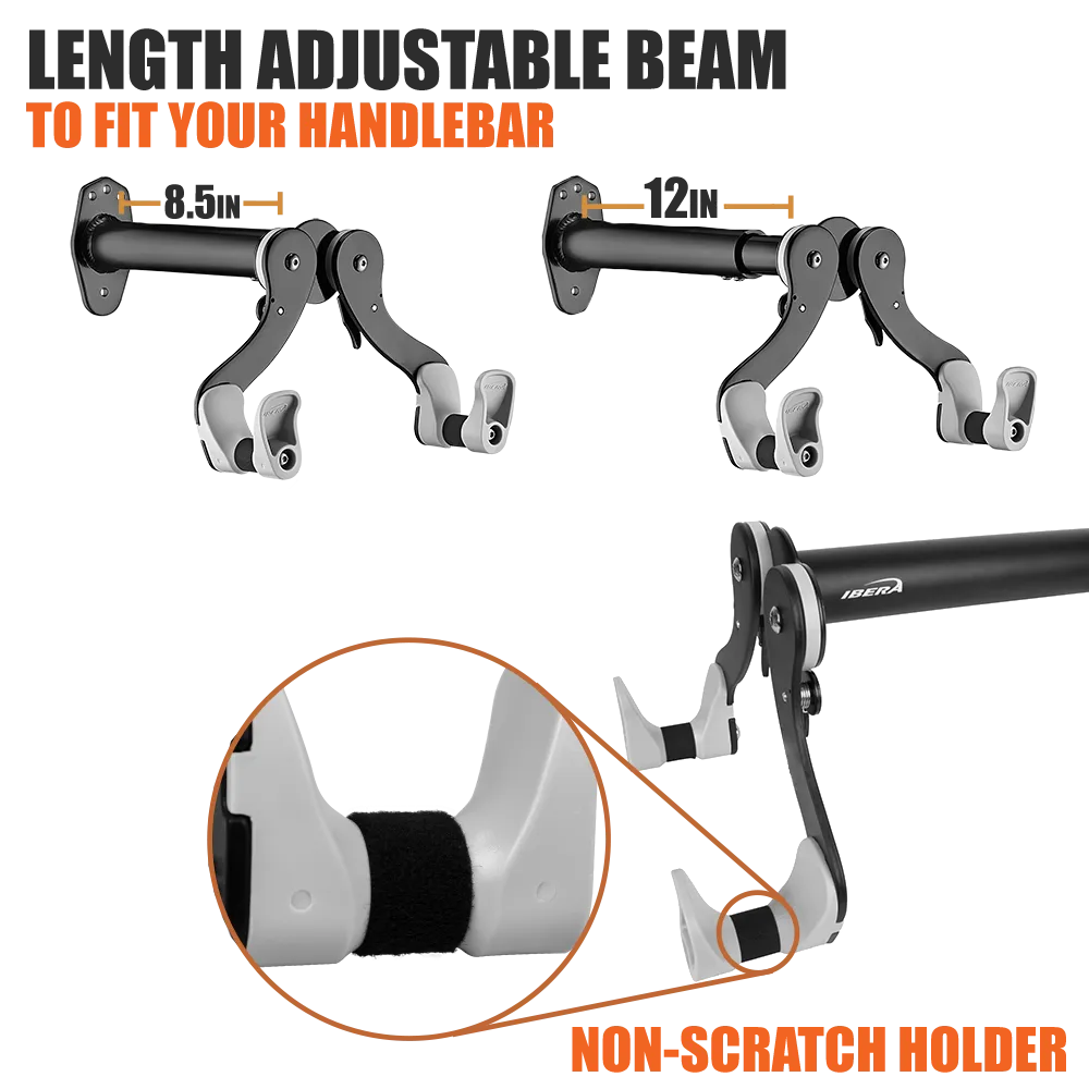 IBERA Bike Wall Mount Hanger - 45° Adjustable | IB-ST4