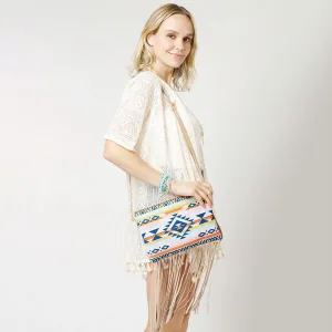 iLLASPARKZ Aztec Print Tassel Wristlet Clutch / Crossbody Bag