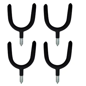 Katzco Strong U-Shaped Utility Holder - 4 Pack - 3.5 Inch - Screw In U-Shaped Hooks