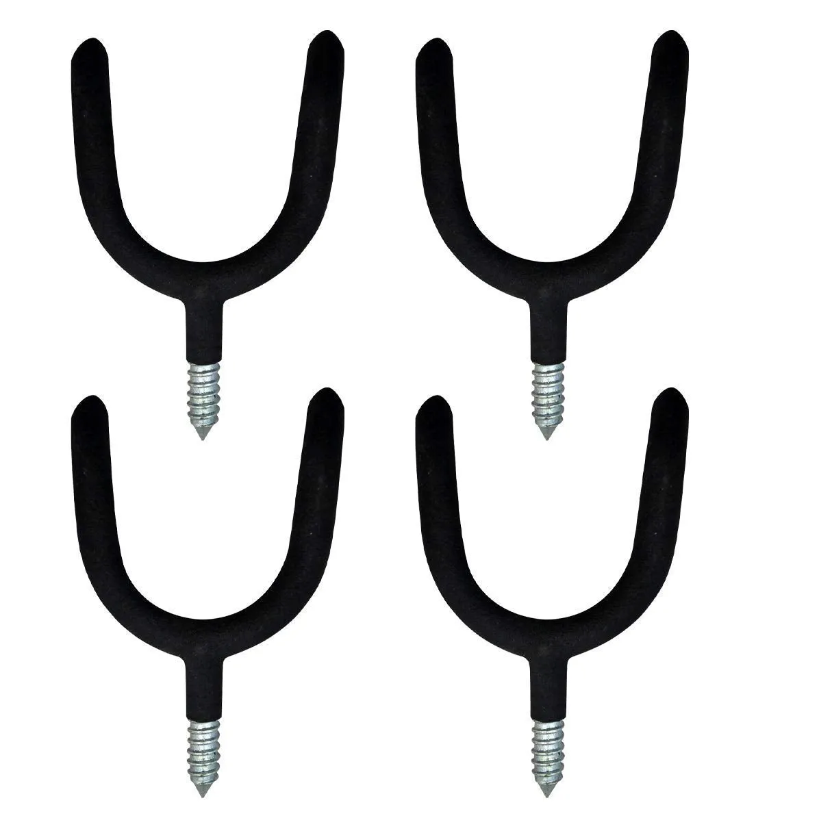Katzco Strong U-Shaped Utility Holder - 4 Pack - 3.5 Inch - Screw In U-Shaped Hooks