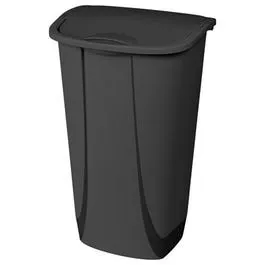 Kitchen Wastebasket, Swing Top, Black, 11-Gal.