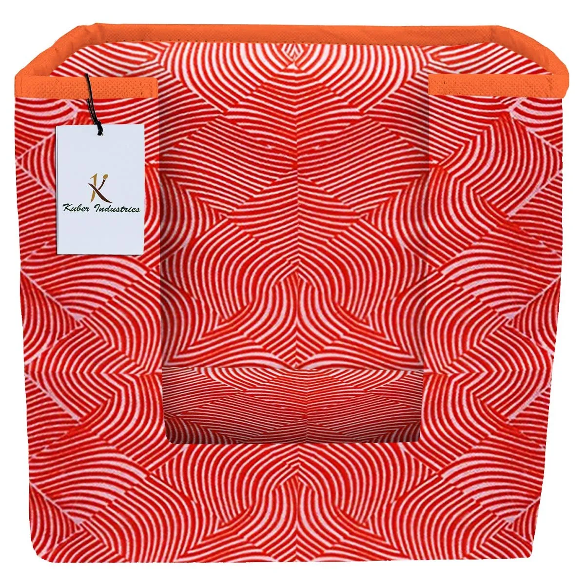 Kuber Industries Laheriya Printed 3 Piece Non Woven Shirt Stacker Wardrobe Organizer Set, (Orange) - CTKTC035110
