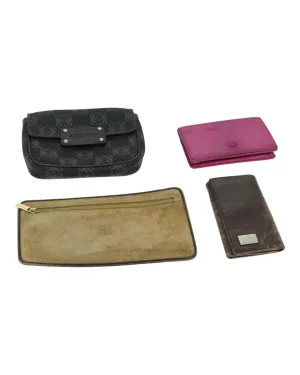 Leather Key Case Pouch Set with Metal Fittings