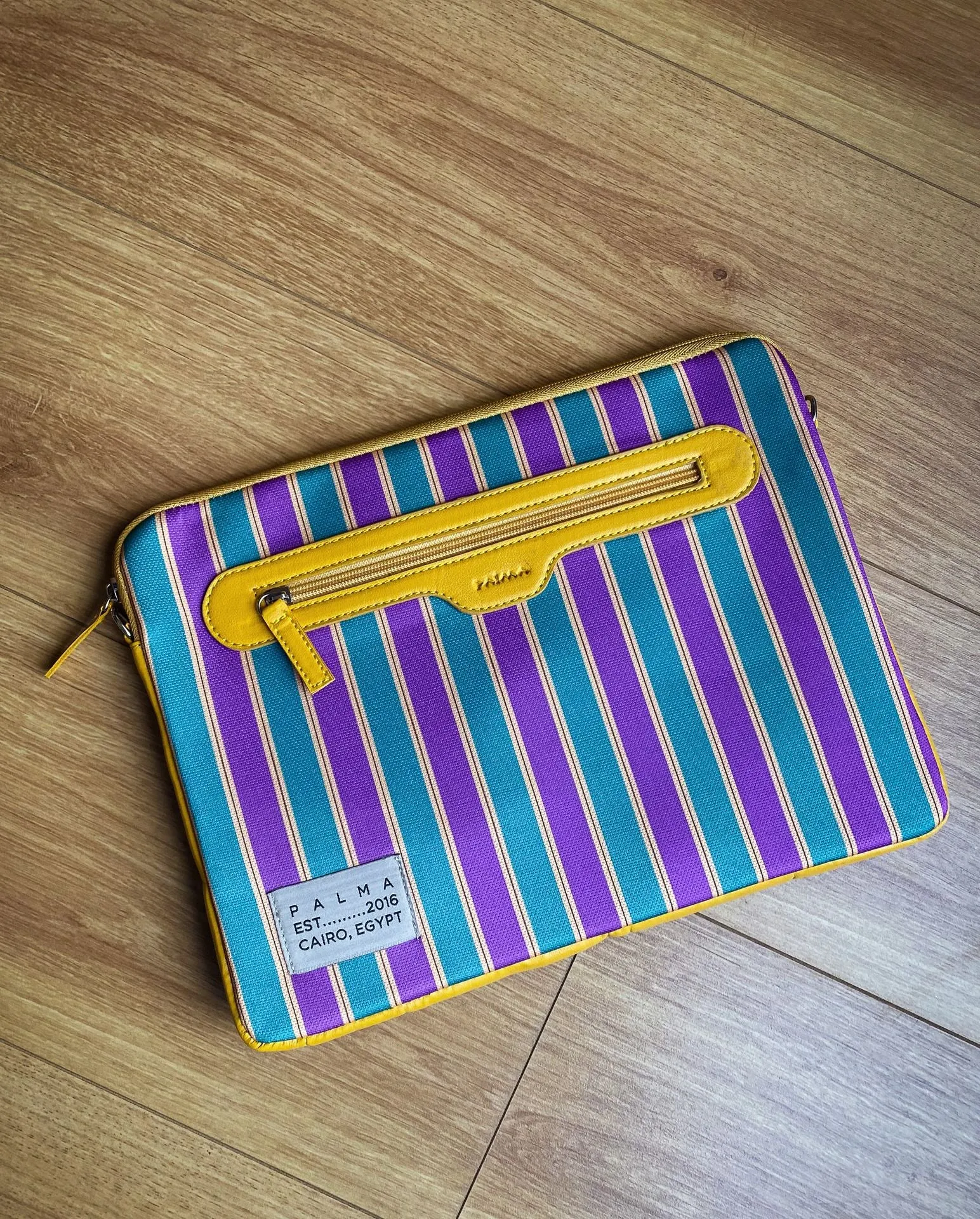 Linear Laptop Sleeve Purple X Green