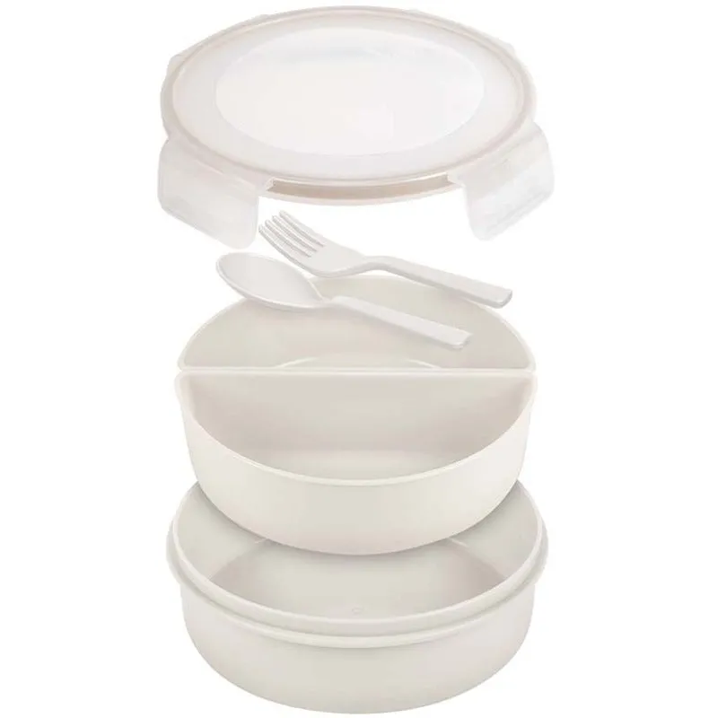 Lunch Box with Spoon and Fork 2 Compartments 820ml