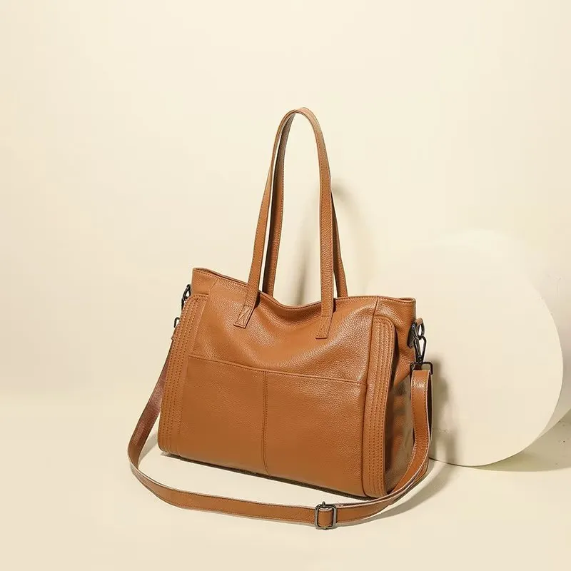 LuxLeather Zipper Shoulder Bag