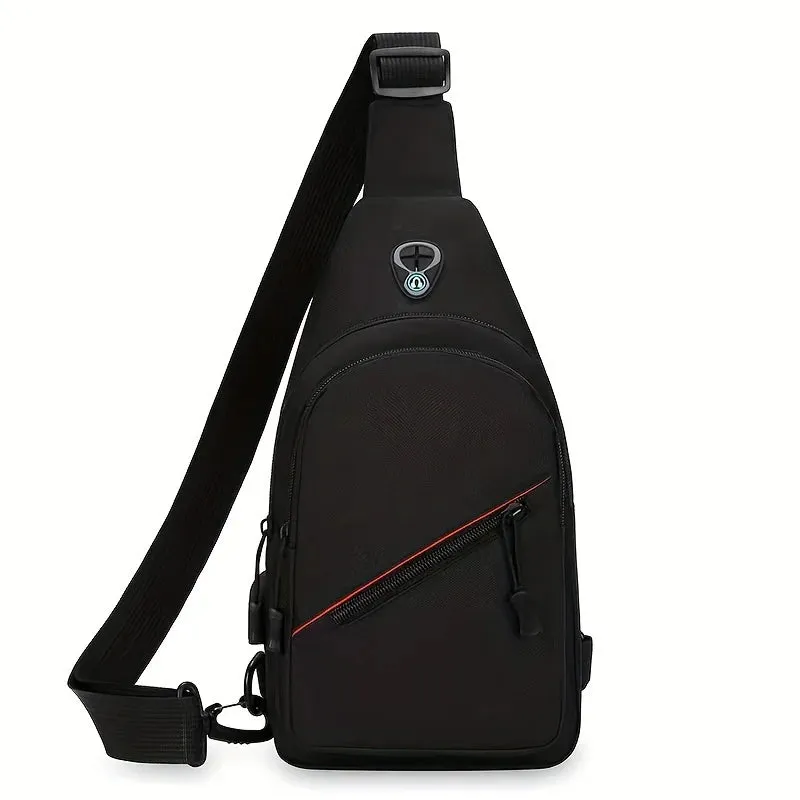 Men's Bags Casual Outdoor Sports Shoulder Messenger Bag, Multifunctional Chest Pack With Water Bottle Pouch